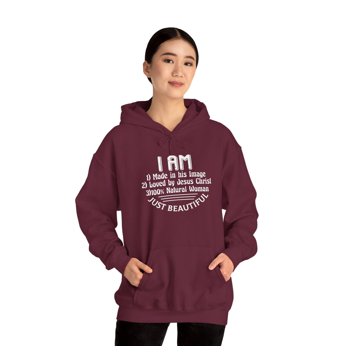 I Am Just Beautiful Women Heavy Blend™ Hooded Sweatshirt, Aesthetic