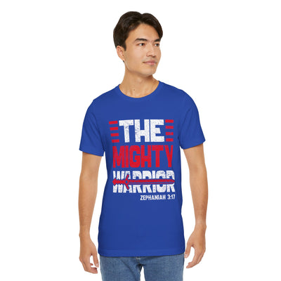 The Mighty Warrior Zephaniah 3:17 Unisex Jersey Short Sleeve Tee