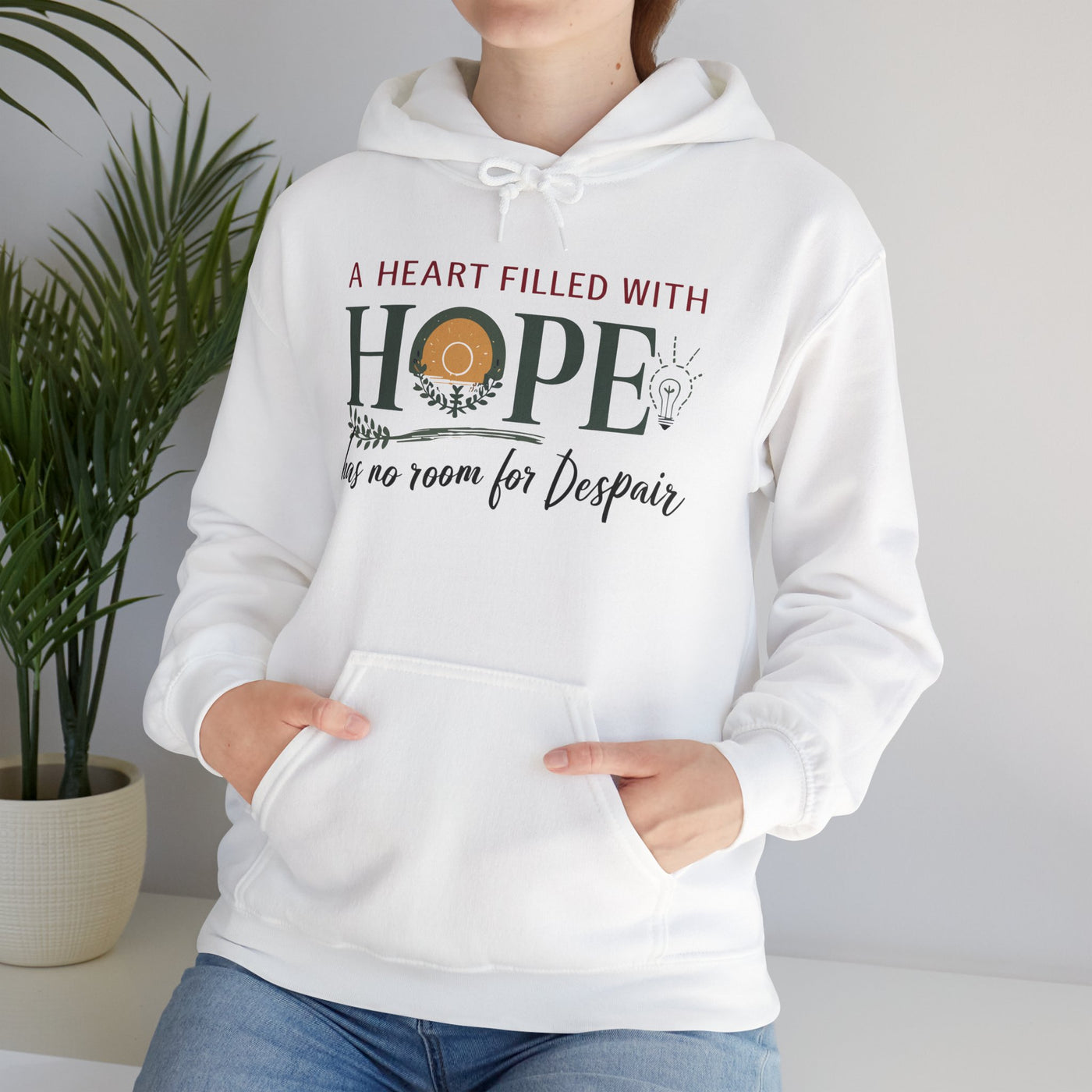 A Heart Filled With Hope Unisex Heavy Blend™ Hooded Sweatshirt