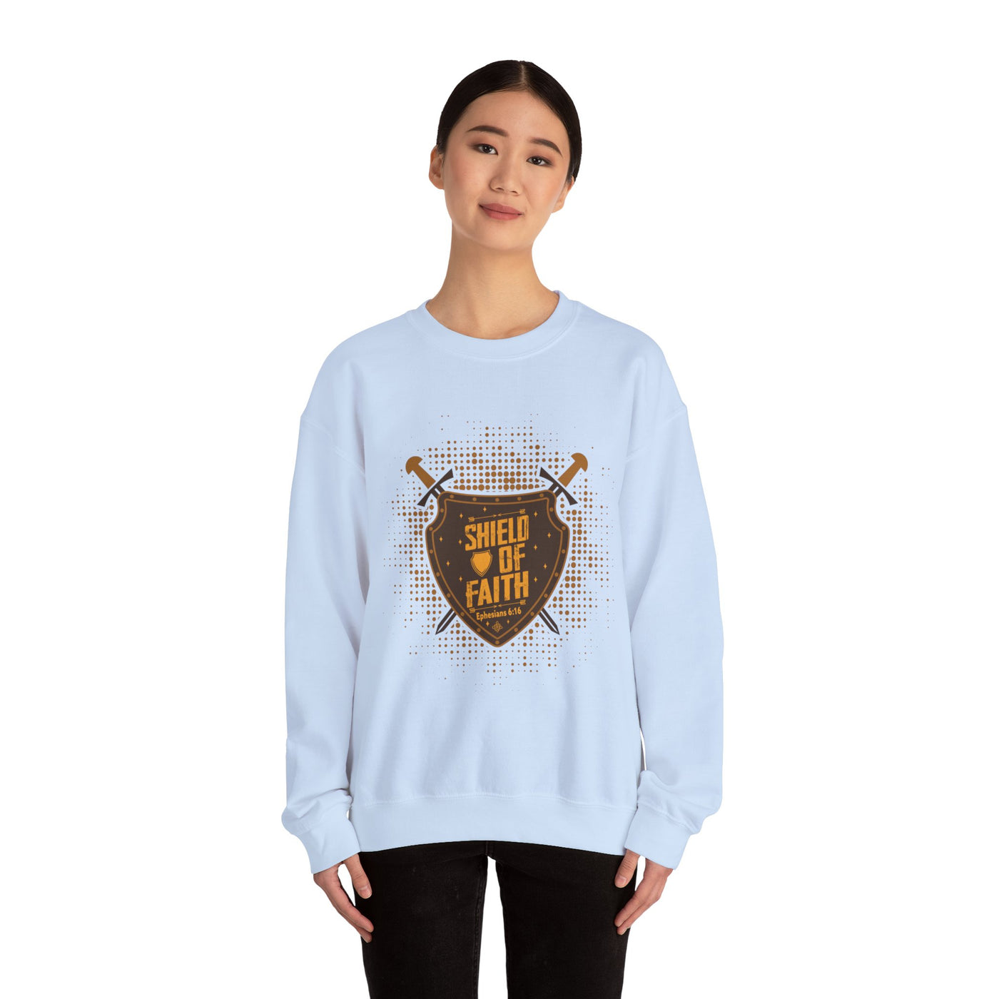 Shield Of Faith Unisex Heavy Blend™ Crewneck Sweatshirt, Dot Design