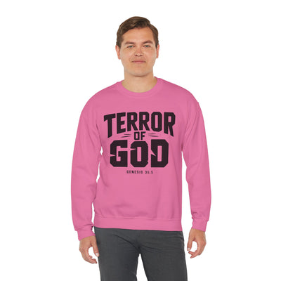 Terror Of God Genesis 35:5 Unisex Heavy Blend™ Crewneck Sweatshirt, Black Design