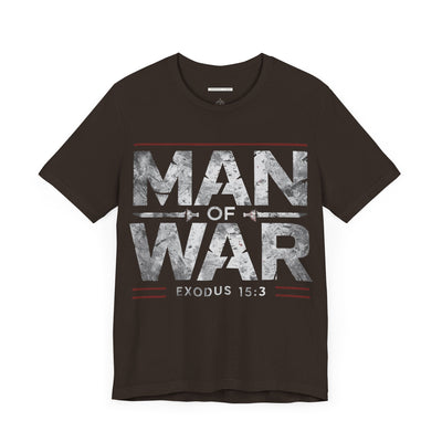 Man Of War Unisex Jersey Short Sleeve Tee, Silver Text Design