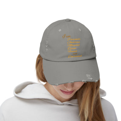 I Am Determined Unisex Distressed Cap