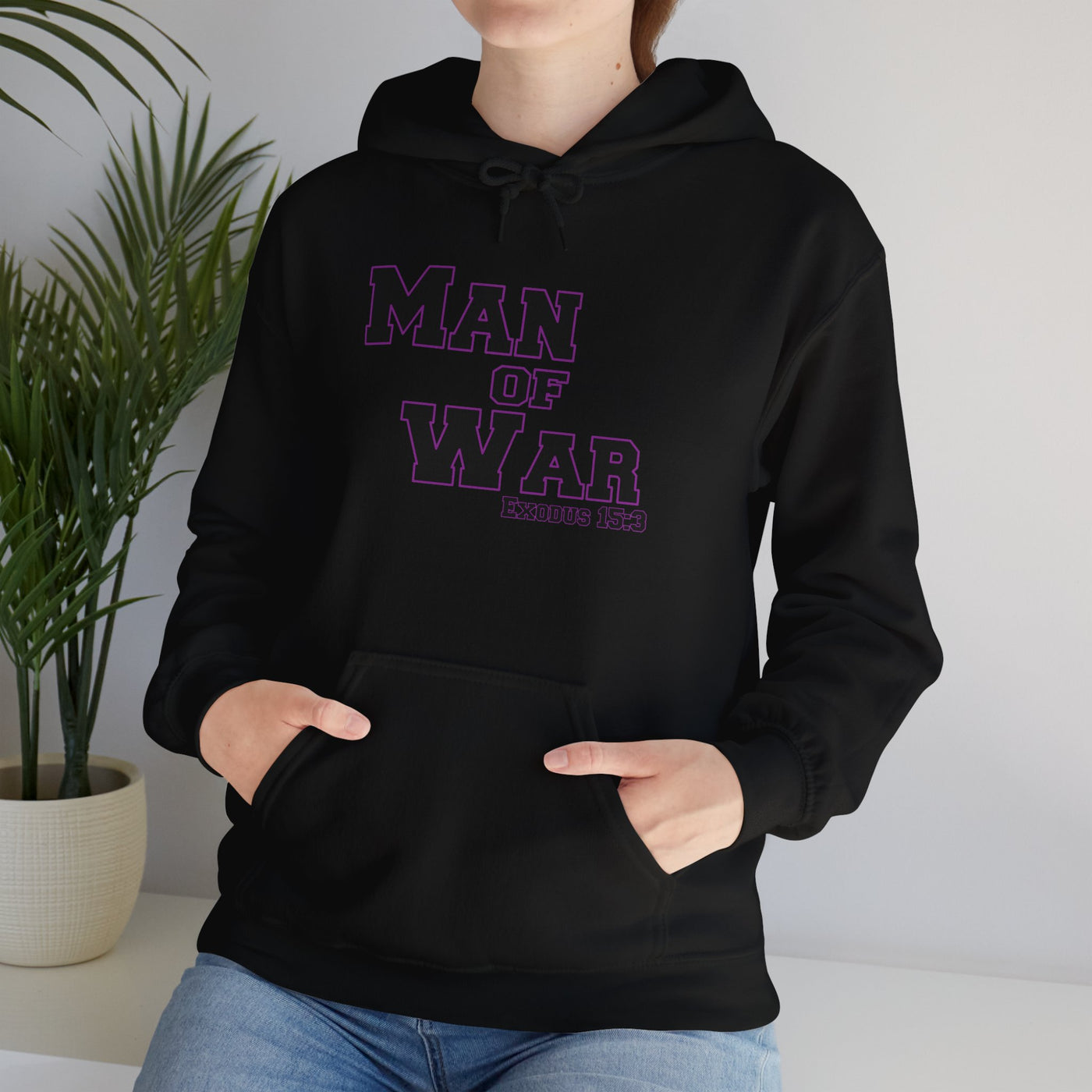 Man Of War Exodus 15:3 Unisex Heavy Blend™ Hooded Sweatshirt