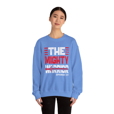 The Mighty Warrior Zephaniah 3:17 Unisex Heavy Blend™ Crewneck Sweatshirt