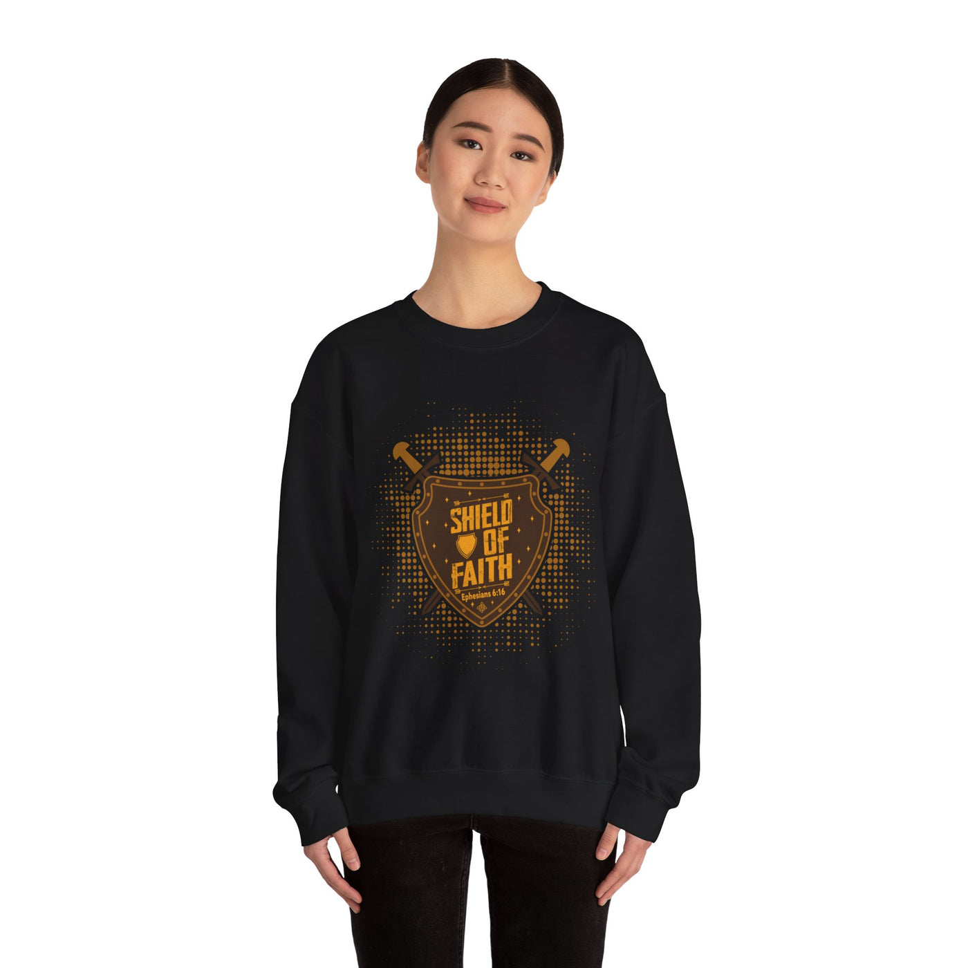 Shield Of Faith Unisex Heavy Blend™ Crewneck Sweatshirt, Dot Design