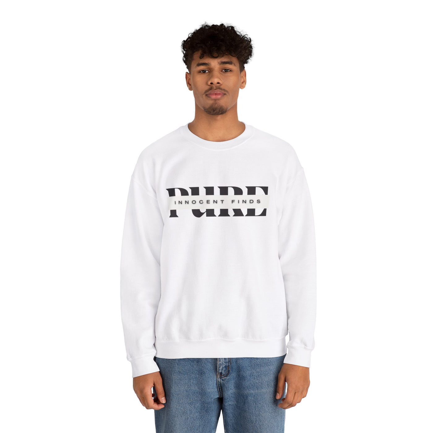 Pure Innocent Finds Unisex Heavy Blend™ Crewneck Sweatshirt, Black