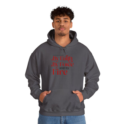 By Faith, By Force And By Fire Unisex Heavy Blend™ Hooded Sweatshirt, Mixed Design