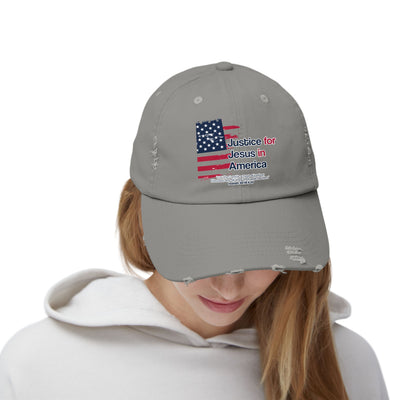 Justice For Jesus In America Unisex Distressed Cap