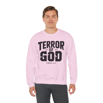 Terror Of God Genesis 35:5 Unisex Heavy Blend™ Crewneck Sweatshirt, Black Design