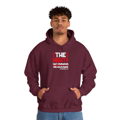 The Mighty Warrior Zephaniah 3:17 Unisex Heavy Blend™ Hooded Sweatshirt