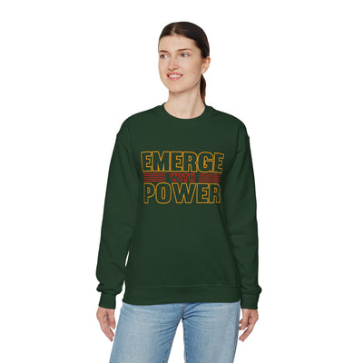 Emerge With Power Unisex Heavy Blend™ Crewneck Sweatshirt, Block Design