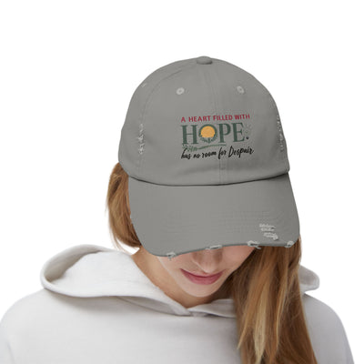 A Heart Filled With Hope Unisex Distressed Cap