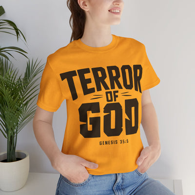 Terror Of God Genesis 35:5 Unisex Jersey Short Sleeve Tee, Black Design