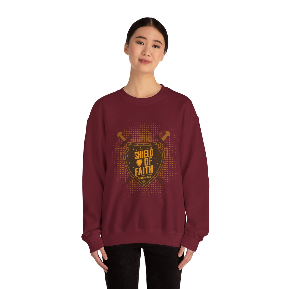 Shield Of Faith Unisex Heavy Blend™ Crewneck Sweatshirt, Dot Design