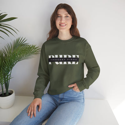 Pure Innocent Finds Unisex Heavy Blend™ Crewneck Sweatshirt, White