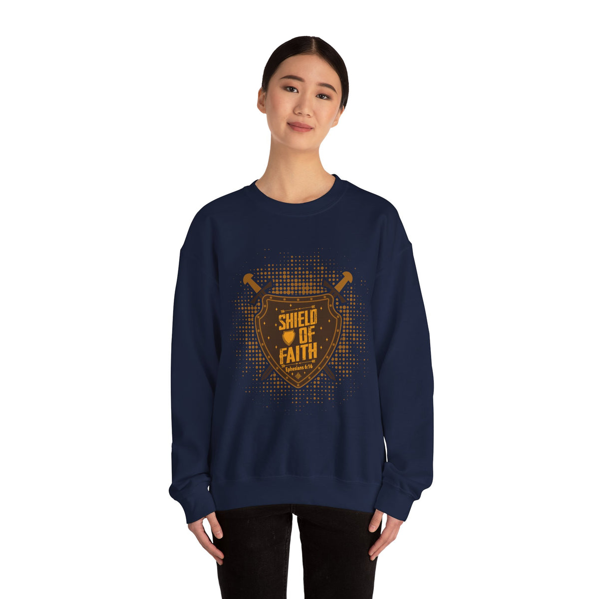 Shield Of Faith Unisex Heavy Blend™ Crewneck Sweatshirt, Dot Design