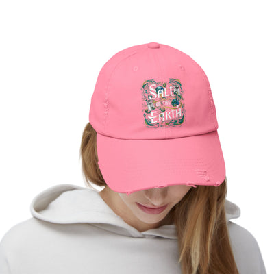 Salt Of The Earth Matthew 5:13 Unisex Distressed Cap, Abstract Design