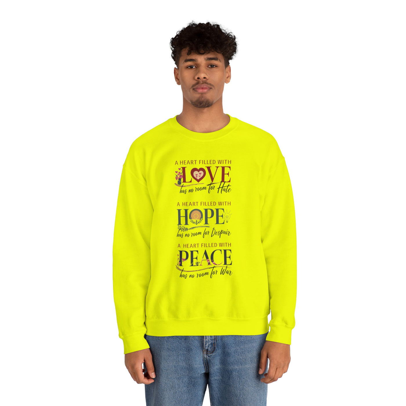 A Heart Filled with Love, Hope, Peace Unisex Heavy Blend™ Crewneck Sweatshirt