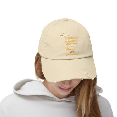 I Am Determined Unisex Distressed Cap
