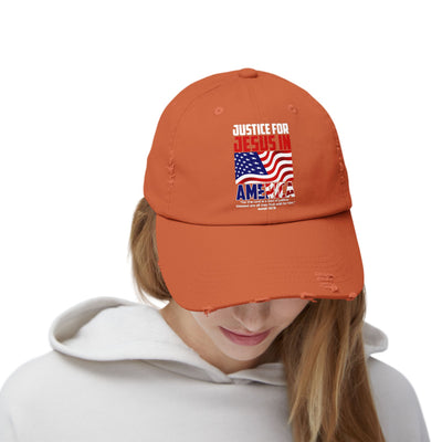 Justice For Jesus In America Unisex Distressed Cap, American Flag Designs