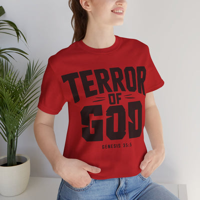 Terror Of God Genesis 35:5 Unisex Jersey Short Sleeve Tee, Black Design