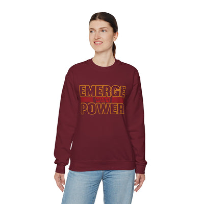 Emerge With Power Unisex Heavy Blend™ Crewneck Sweatshirt, Block Design