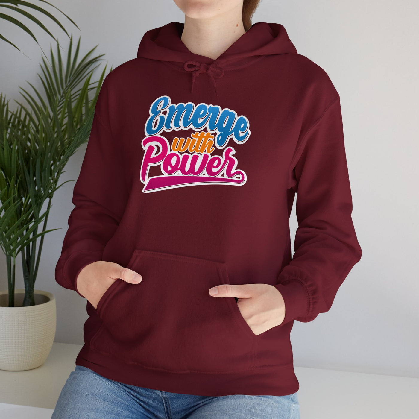 Emerge With Power Cartoon Design Unisex Heavy Blend™ Hooded Sweatshirt