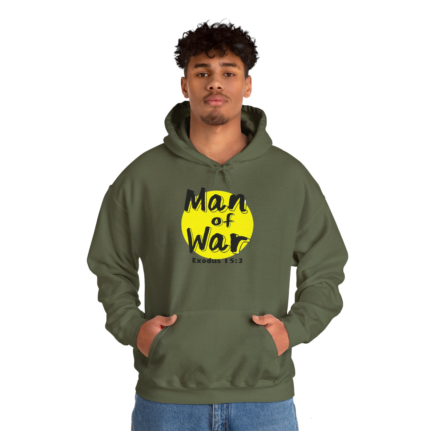 Man Of War Exodus 15:3 Unisex Heavy Blend™ Hooded Sweatshirt, Winter Wear