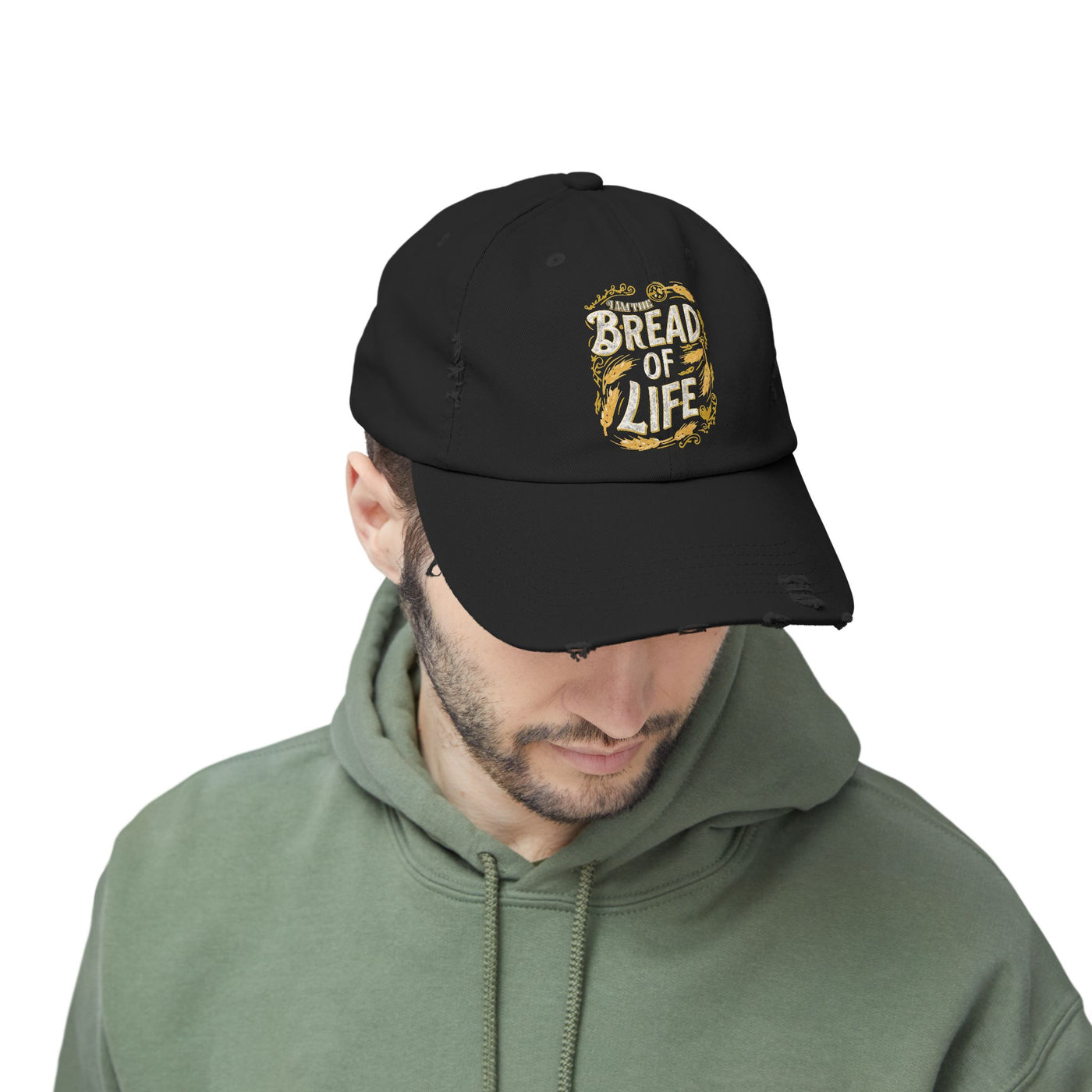 Bread Of Life Unisex Distressed Cap, Aesthetic Design