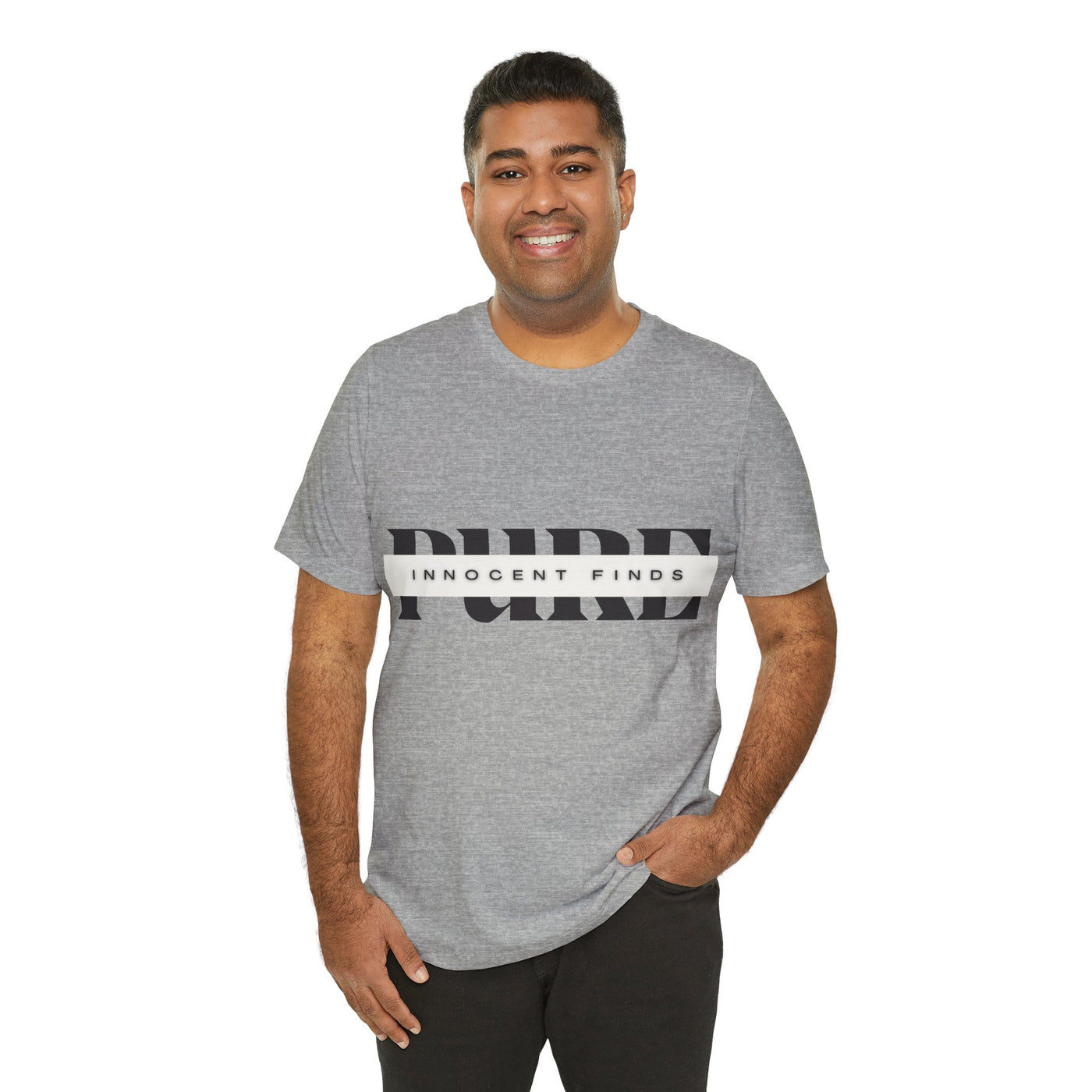 Pure Innocent Finds Unisex Jersey Short Sleeve Tee, Black Design
