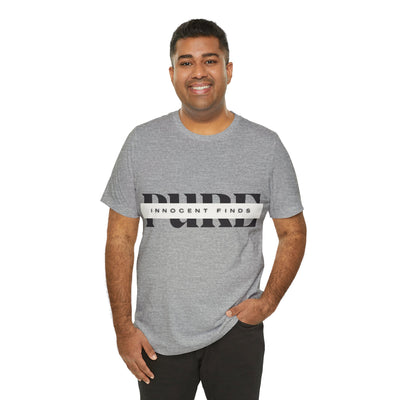 Pure Innocent Finds Unisex Jersey Short Sleeve Tee, Black Design
