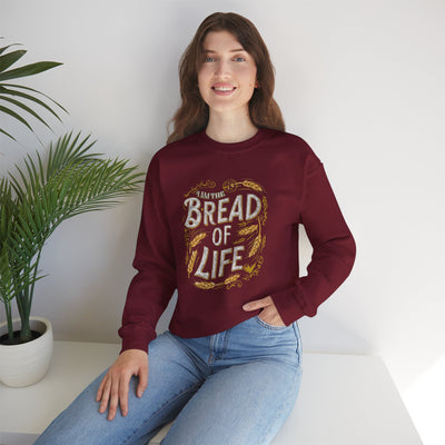 Bread Of Life Unisex Heavy Blend™ Crewneck Sweatshirt, Aesthetic Design