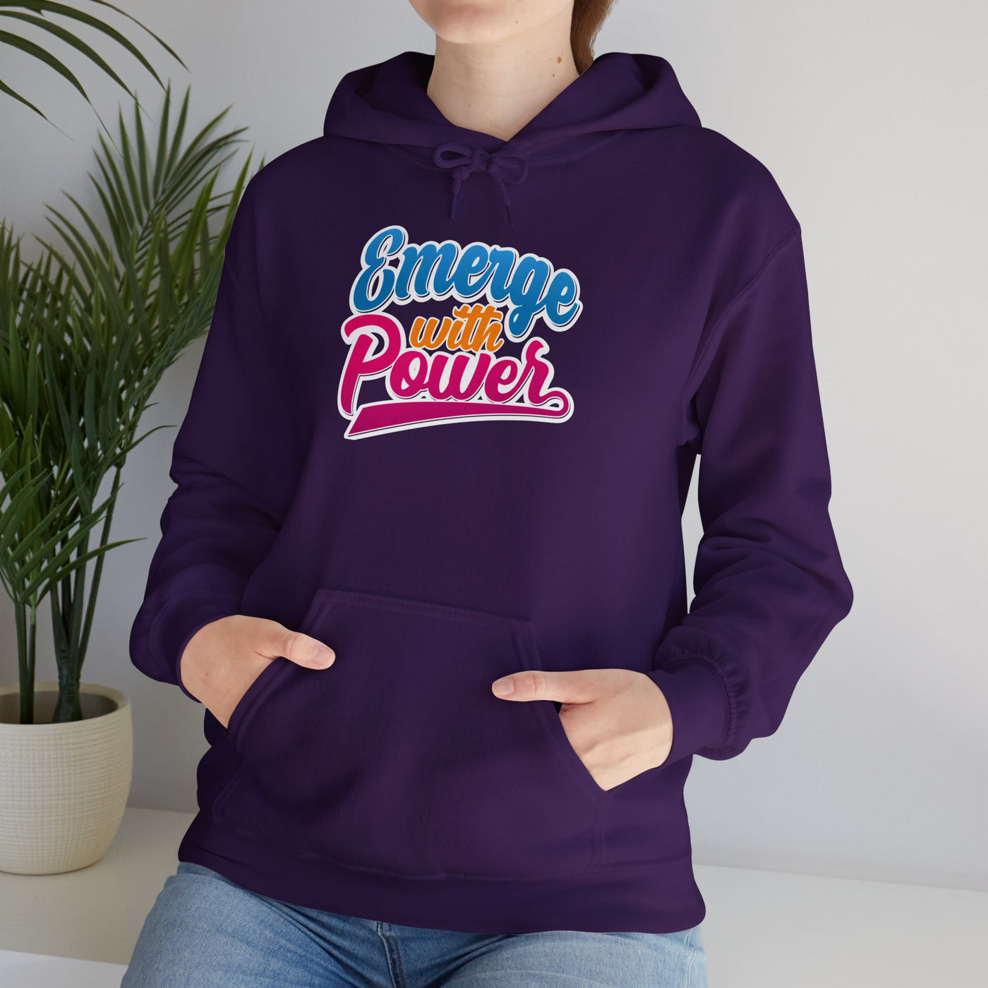 Emerge With Power Cartoon Design Unisex Heavy Blend™ Hooded Sweatshirt