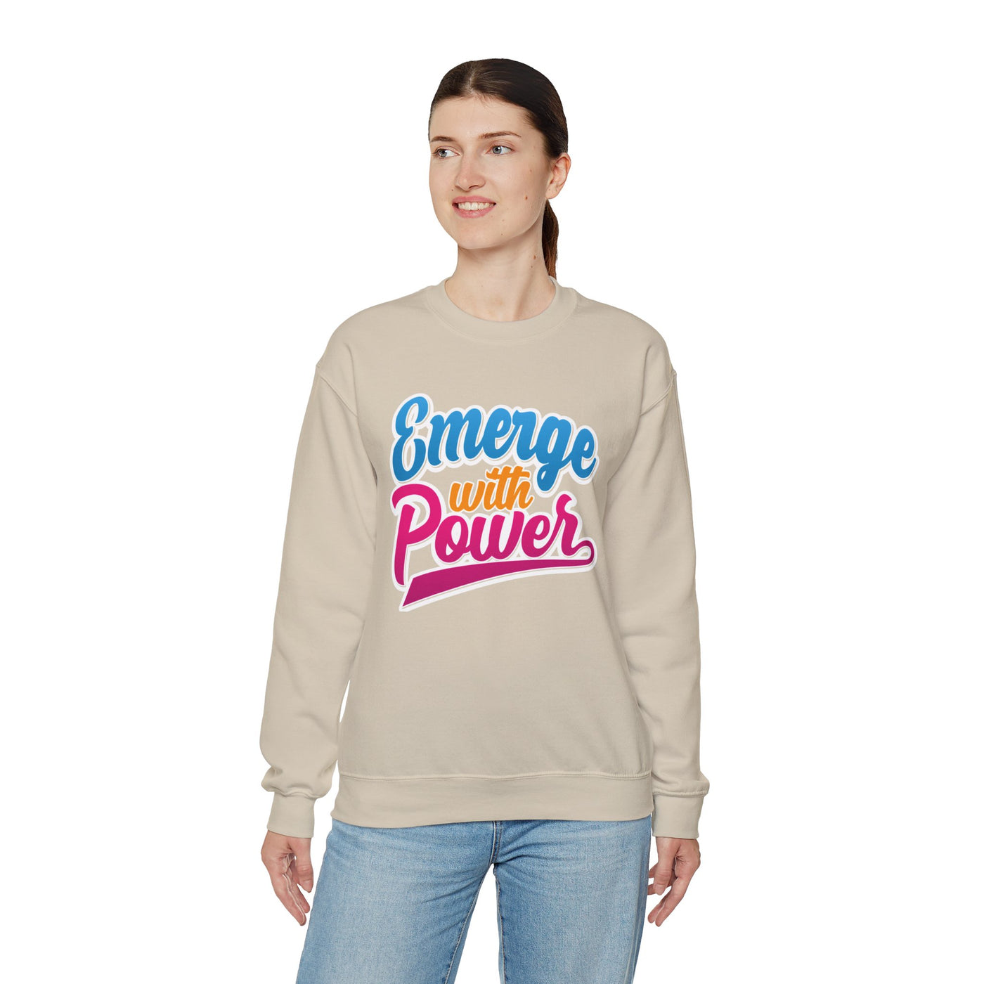 Emerge With Power Cartoon Design Unisex Heavy Blend™ Crewneck Sweatshirt