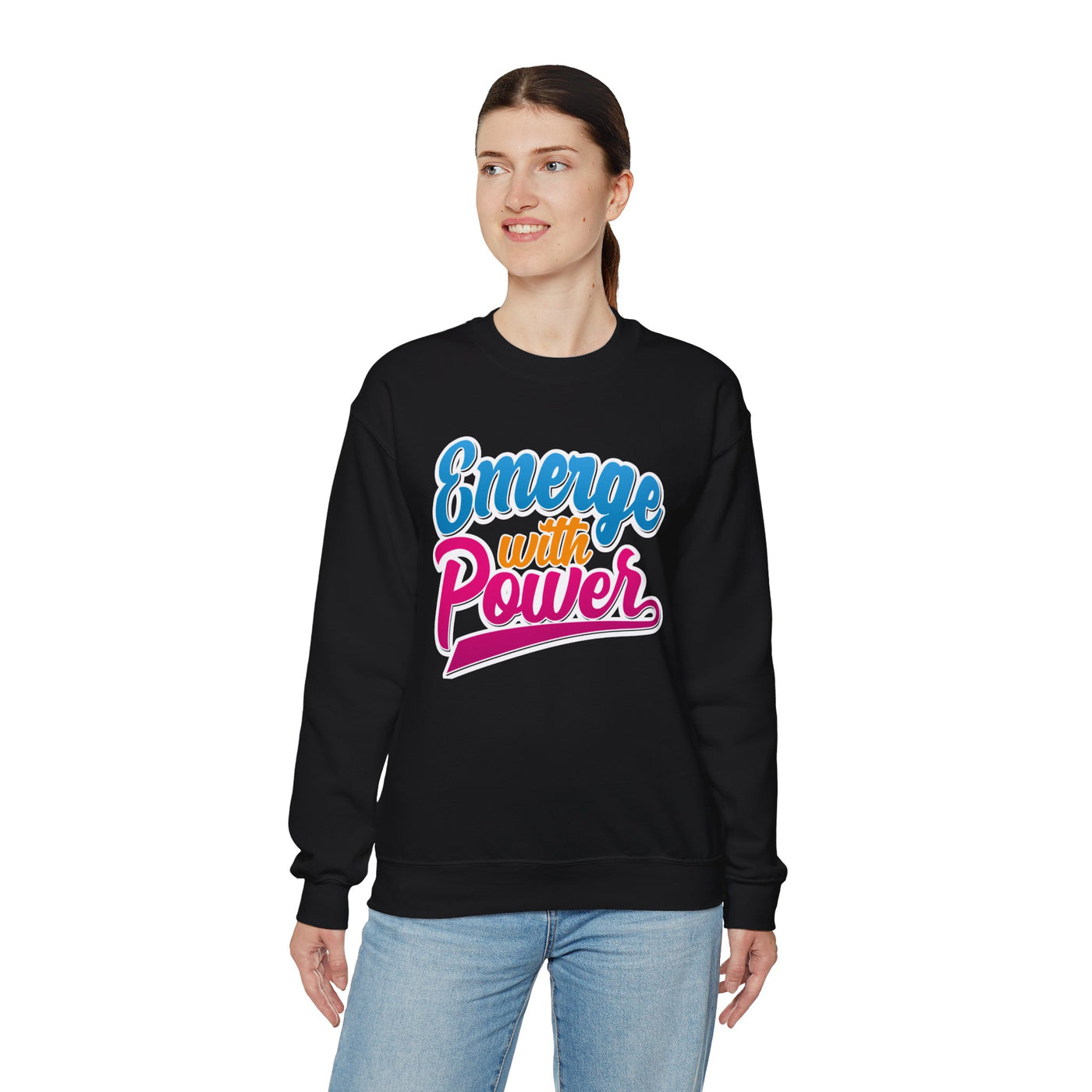 Emerge With Power Cartoon Design Unisex Heavy Blend™ Crewneck Sweatshirt