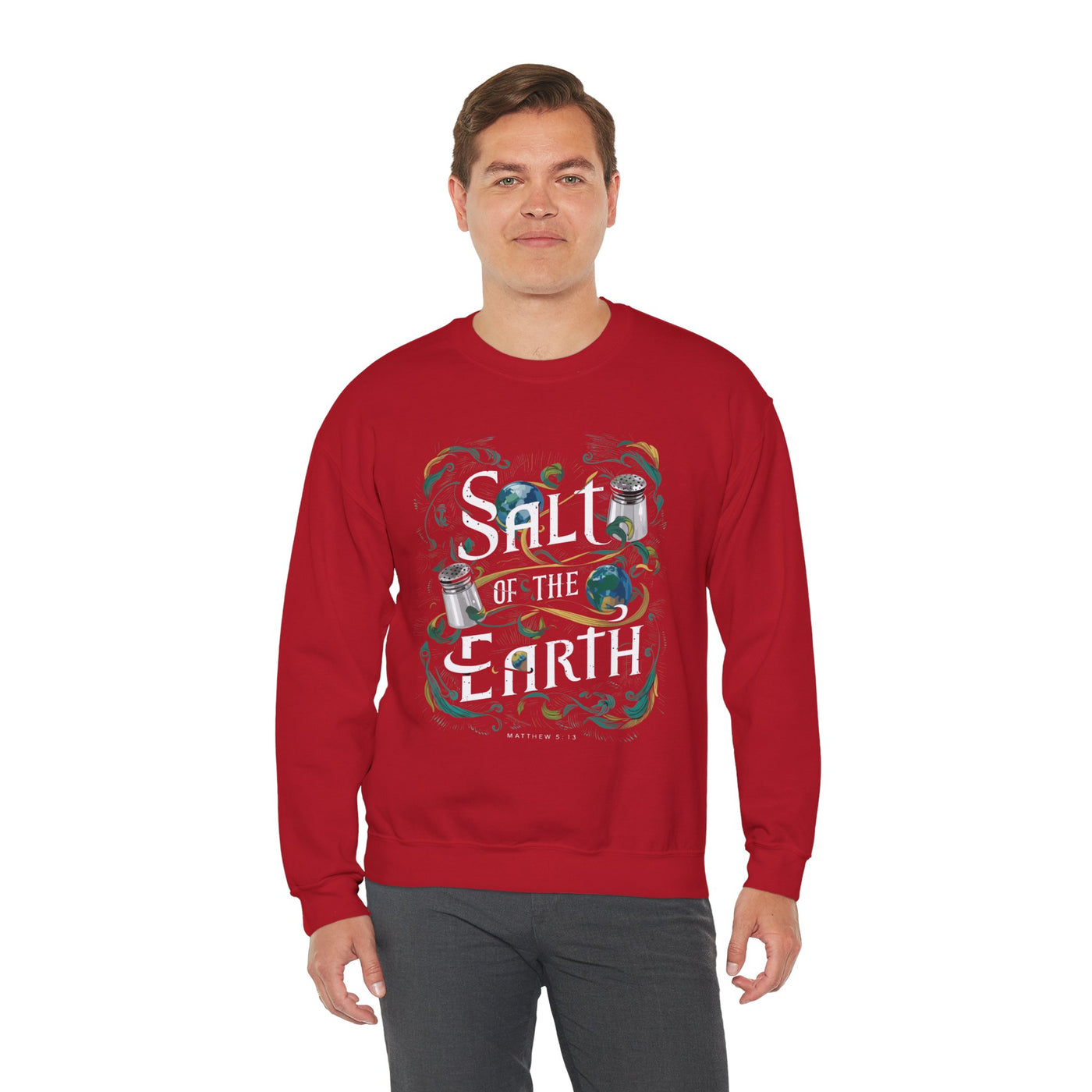 Salt Of The Earth Matthew 5:13 Unisex Heavy Blend™ Crewneck Sweatshirt, Abstract Design