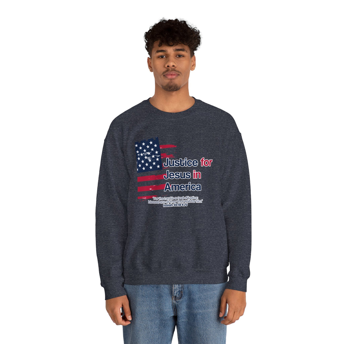 Justice For Jesus In America Unisex Heavy Blend™ Crewneck Sweatshirt