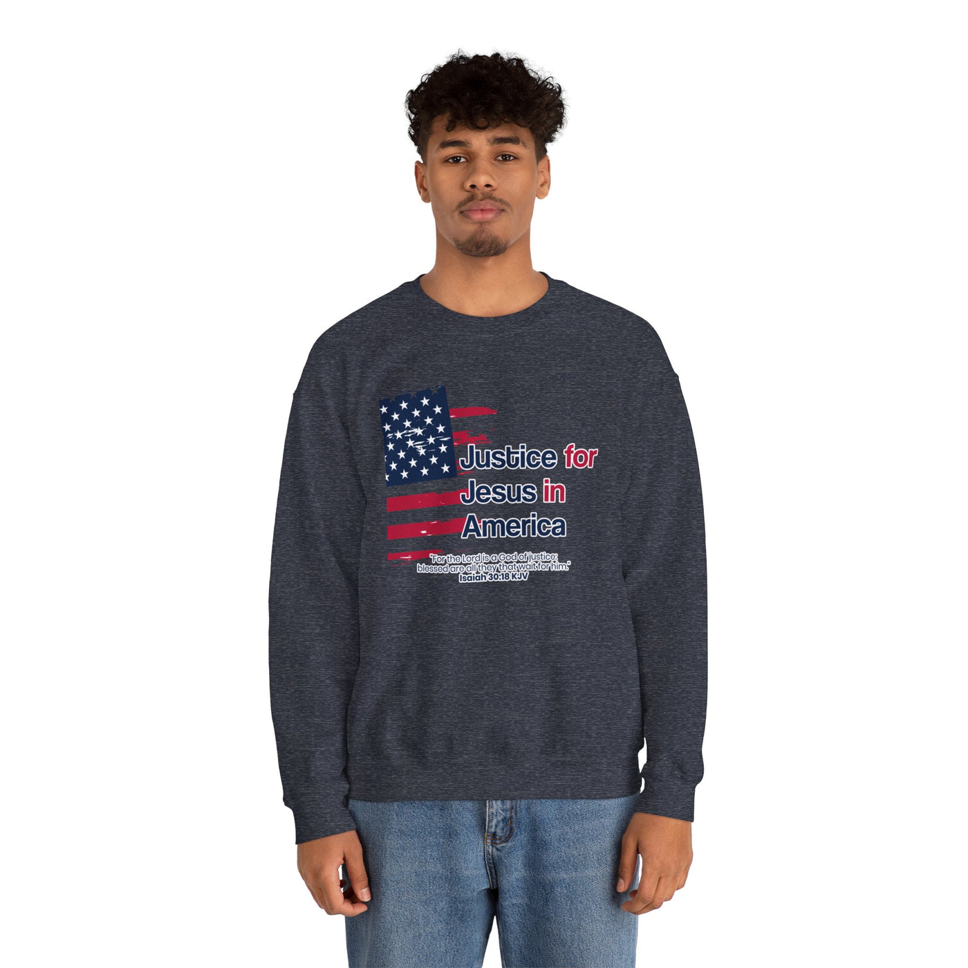 Justice For Jesus In America Unisex Heavy Blend™ Crewneck Sweatshirt