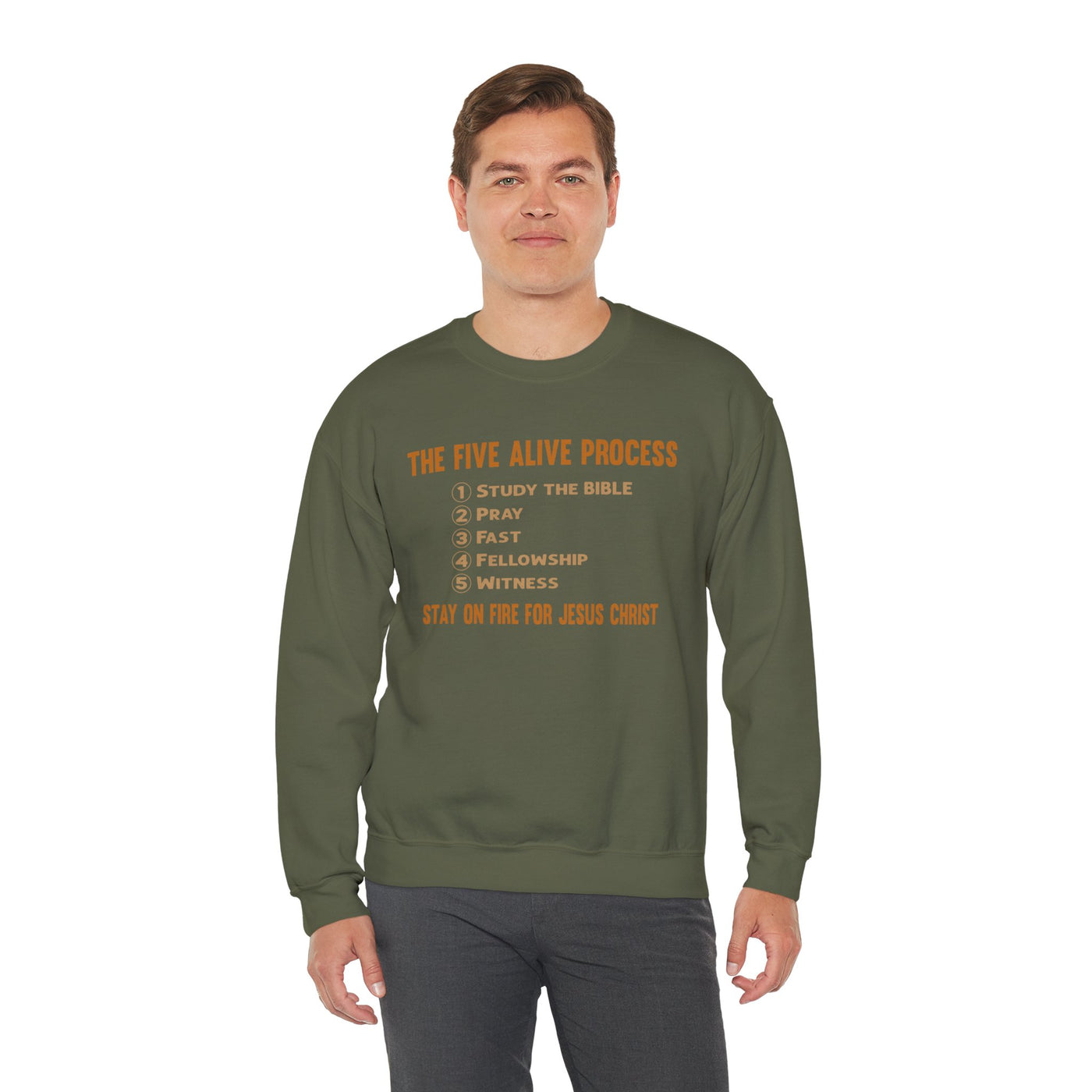 The Five Alive Process Text Based Unisex Heavy Blend™ Crewneck Sweatshirt,