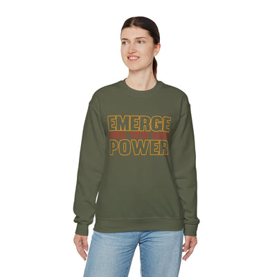 Emerge With Power Unisex Heavy Blend™ Crewneck Sweatshirt, Block Design