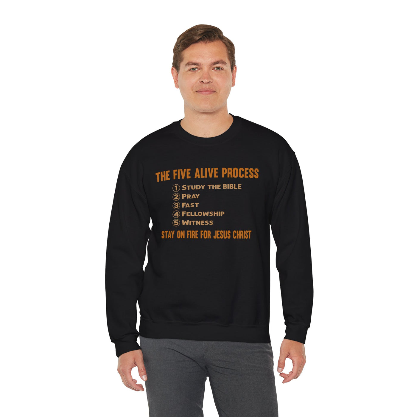 The Five Alive Process Text Based Unisex Heavy Blend™ Crewneck Sweatshirt,