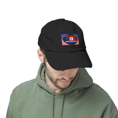 Redress America Unisex Distressed Cap, American Flags