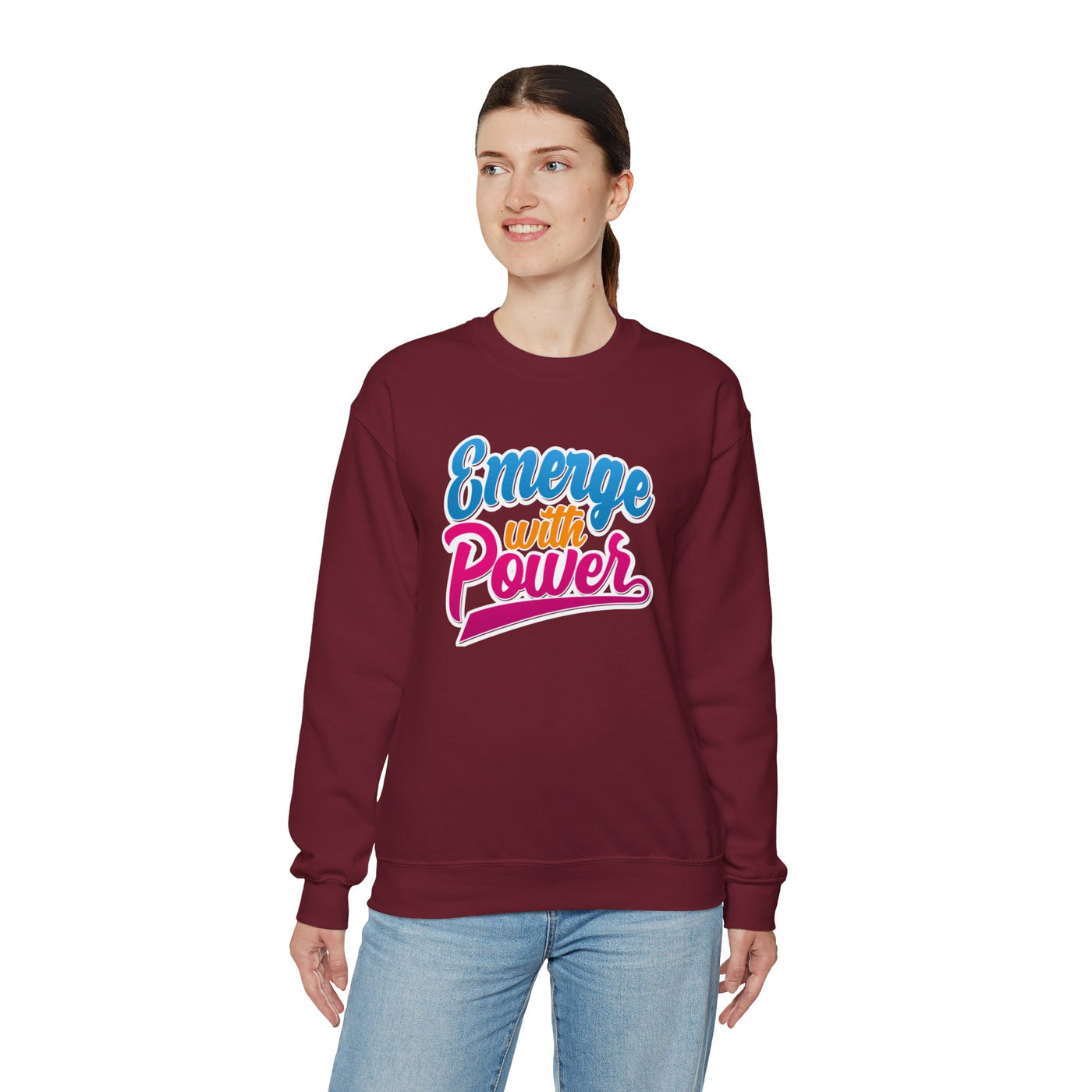 Emerge With Power Cartoon Design Unisex Heavy Blend™ Crewneck Sweatshirt