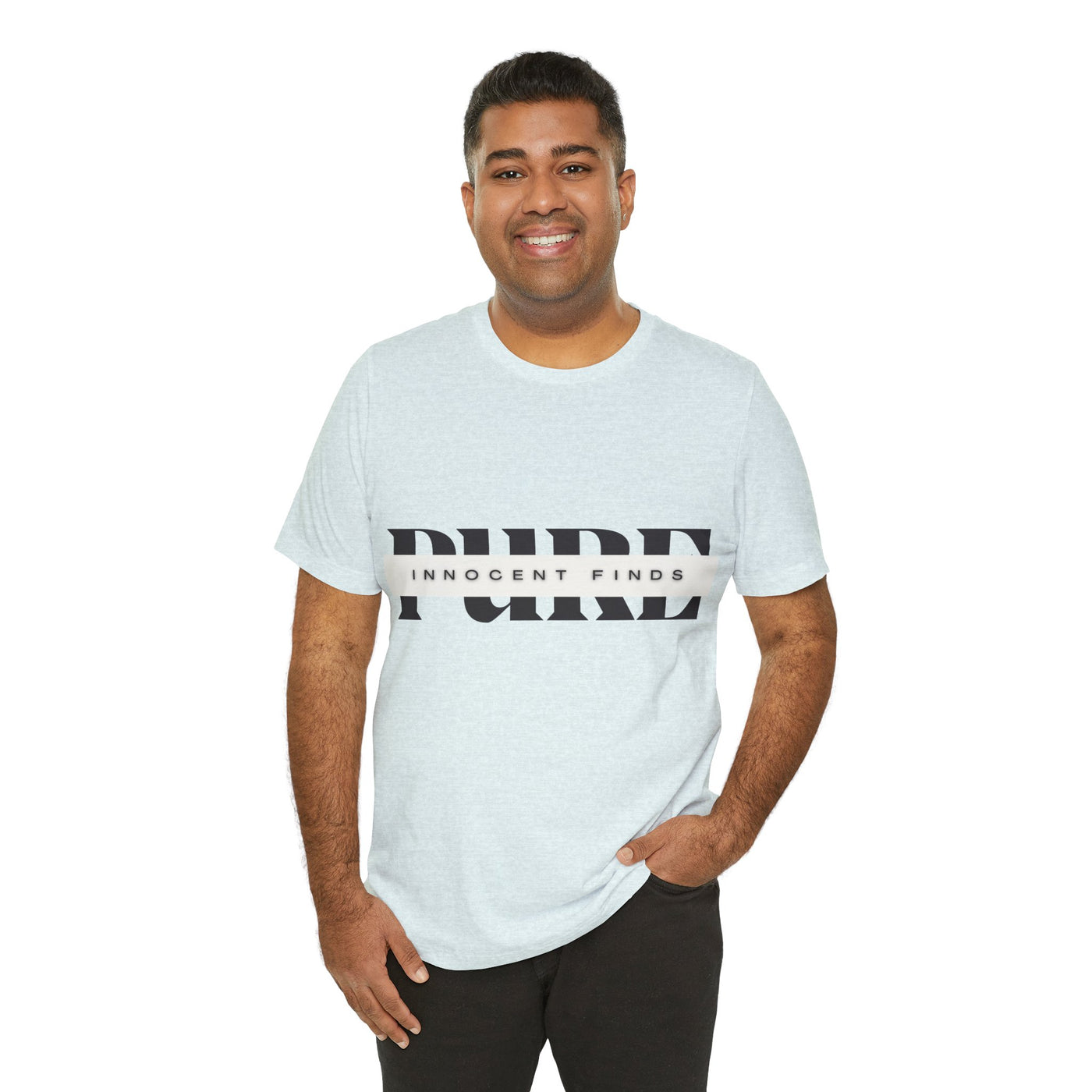 Pure Innocent Finds Unisex Jersey Short Sleeve Tee, Black Design