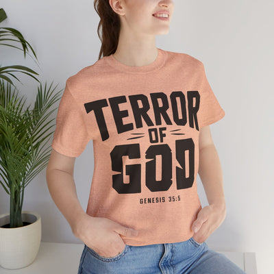Terror Of God Genesis 35:5 Unisex Jersey Short Sleeve Tee, Black Design