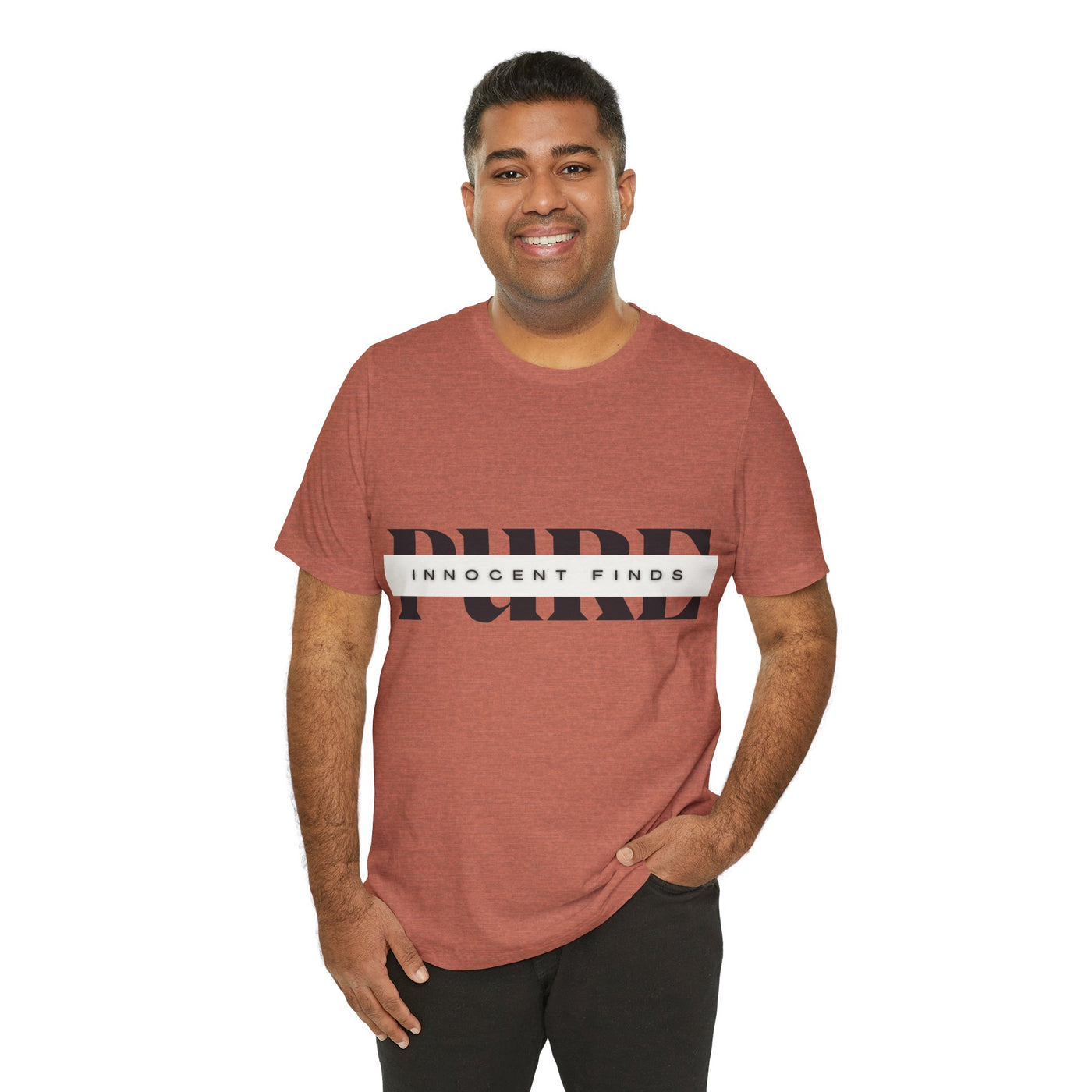 Pure Innocent Finds Unisex Jersey Short Sleeve Tee, Black Design
