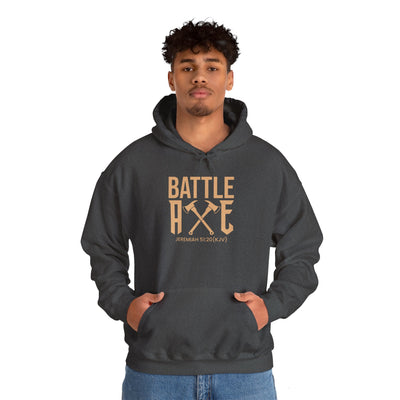 Battle Axe Unisex Heavy Blend™ Hooded Sweatshirt, Golden Design