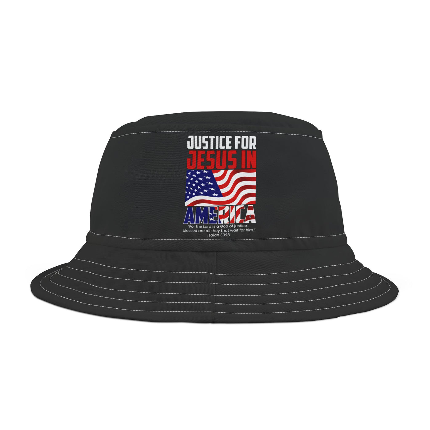 Justice For Jesus In America Unisex Bucket Hat, American flag