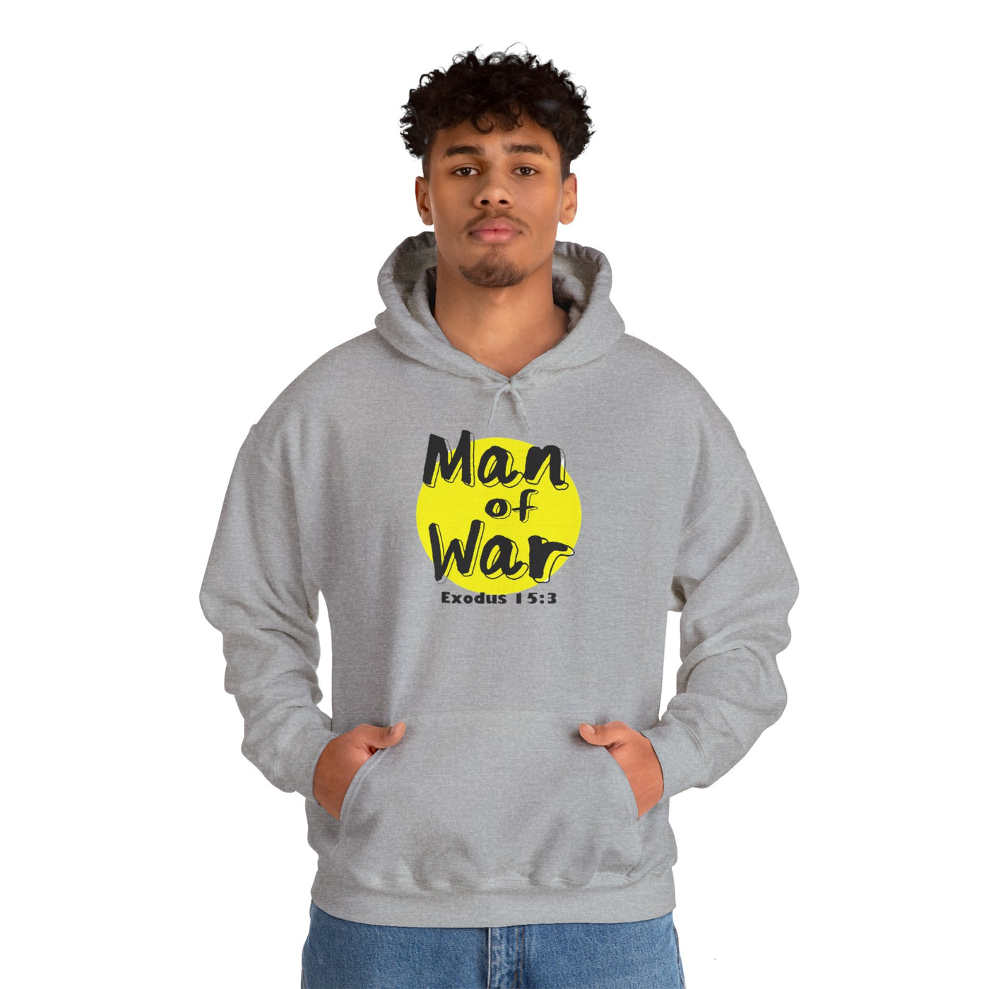 Man Of War Exodus 15:3 Unisex Heavy Blend™ Hooded Sweatshirt, Winter Wear